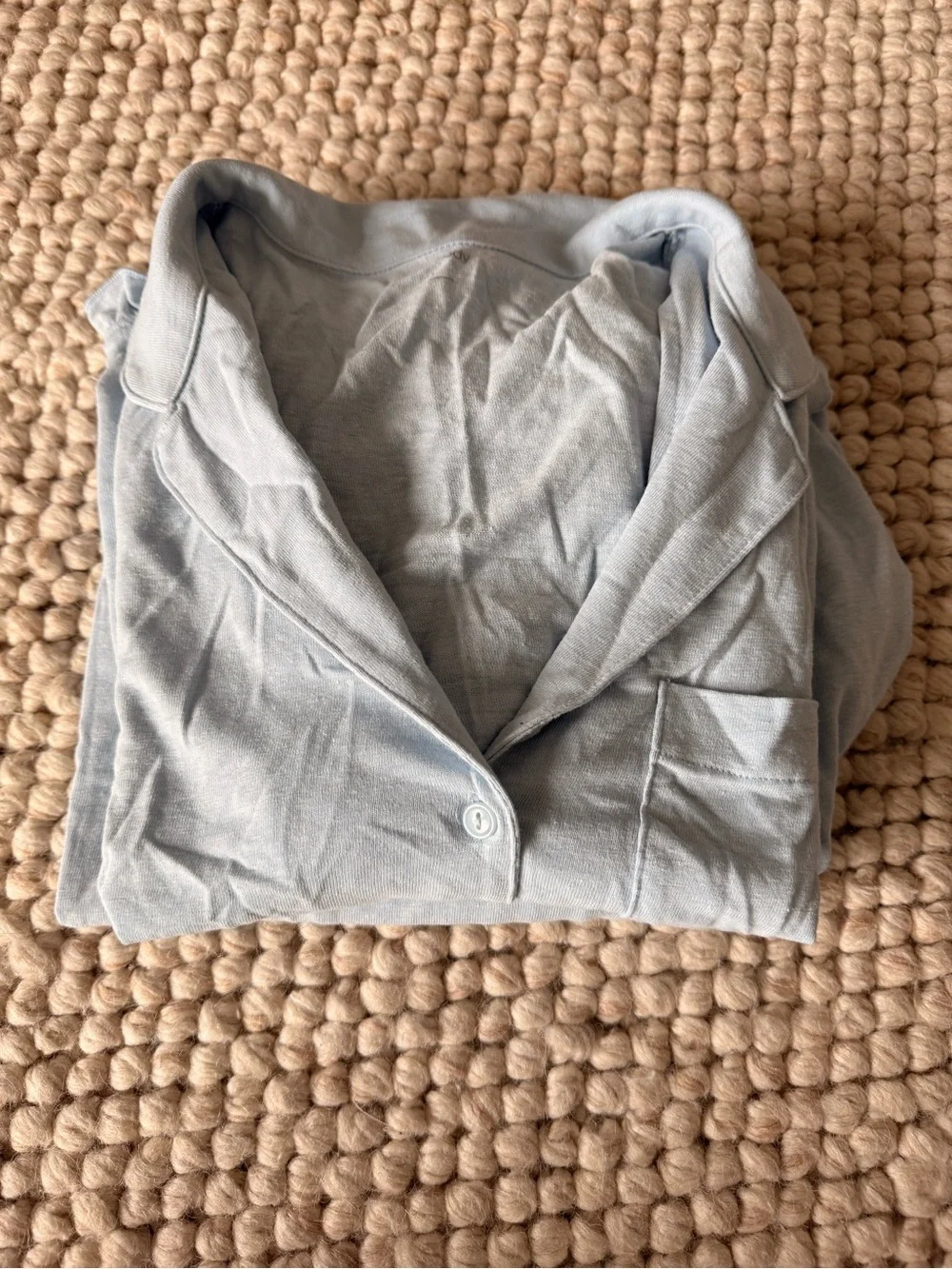 Sky Blue Women's Pajama Set- Soft Ruffle Detail